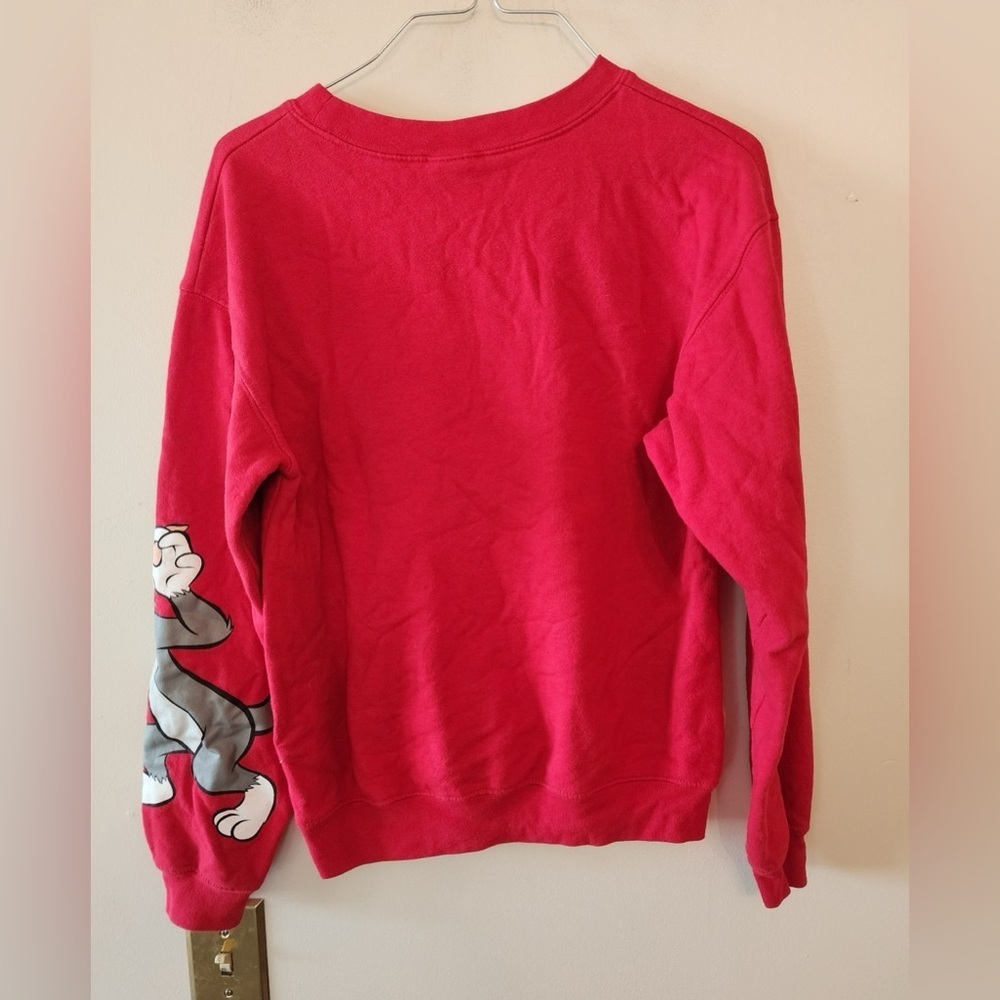 Tom And Jerry Sweatshirt Womens Large Red Long Sleeve Graphic Pullover xs - Picture 4 of 5